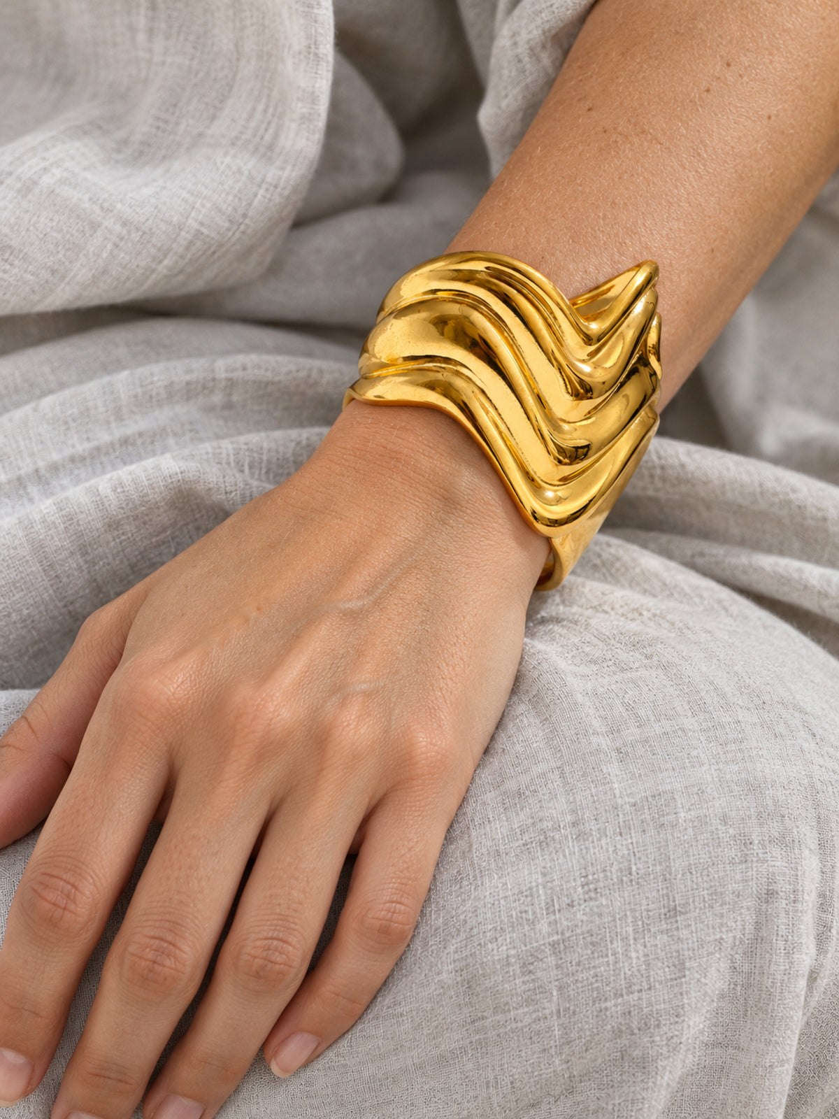 Crest Wave Cuff — worn view