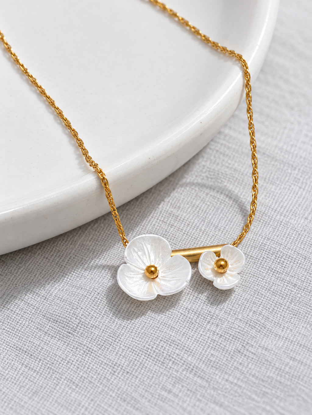 Flora Flower Necklace — editorial still life