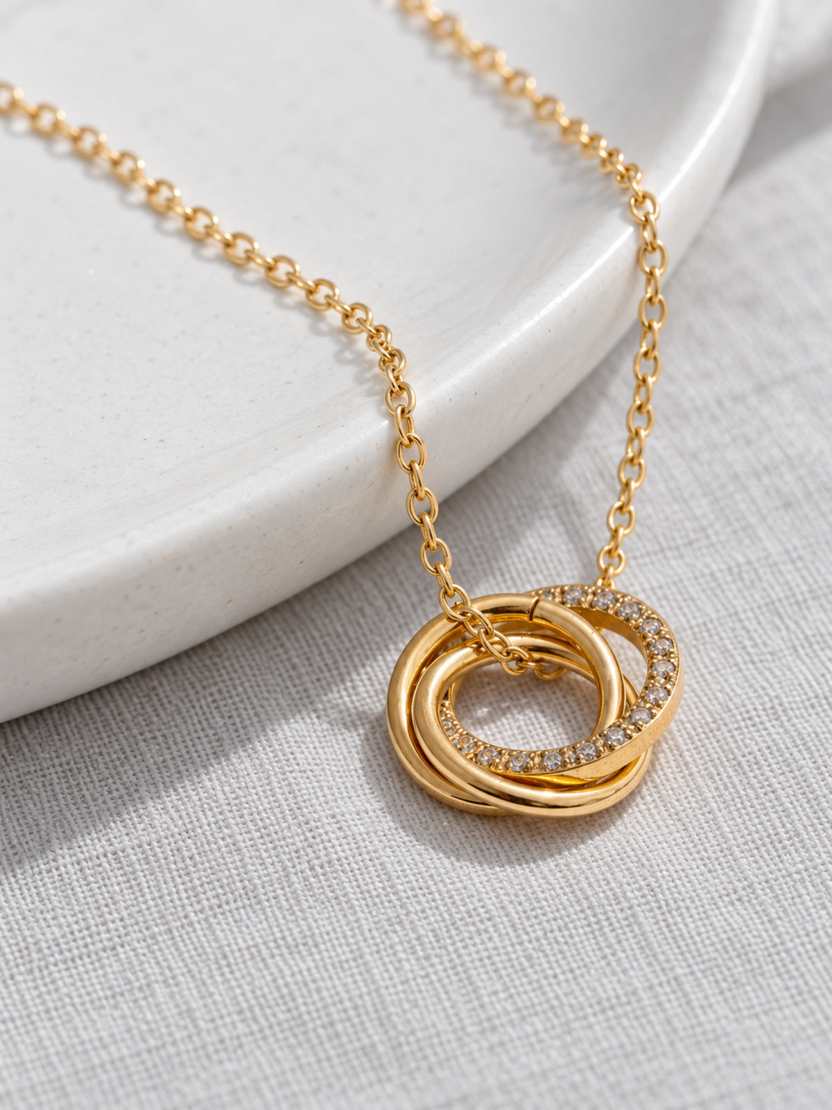 Iris Pendant Necklace — editorial still life
