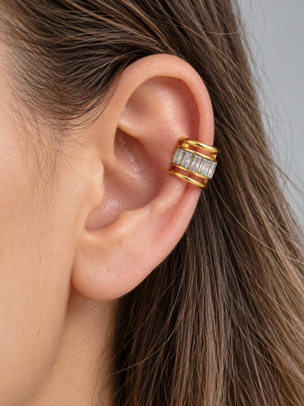 Lyra Clip Earring — worn view