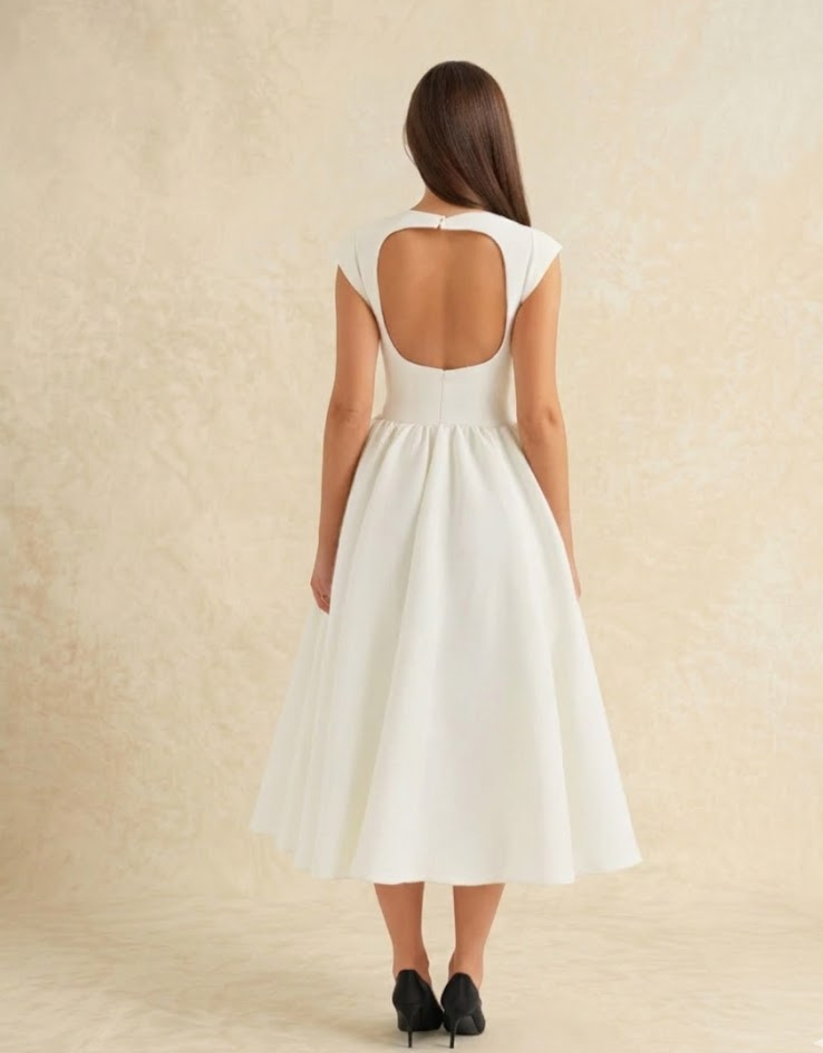 Robe midi blanche Fondelier — vue de dos