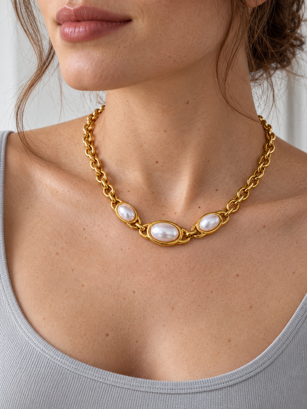 Pearline Pearl Set — worn view