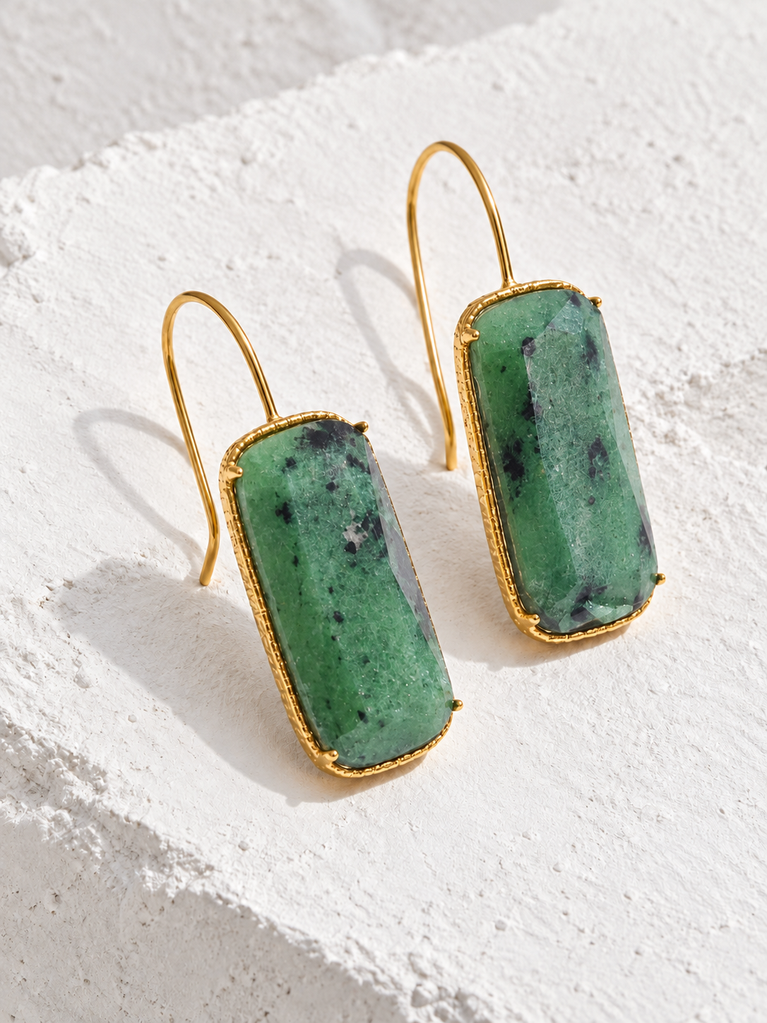 Siena Stone Earrings — green Ruby Zoisite