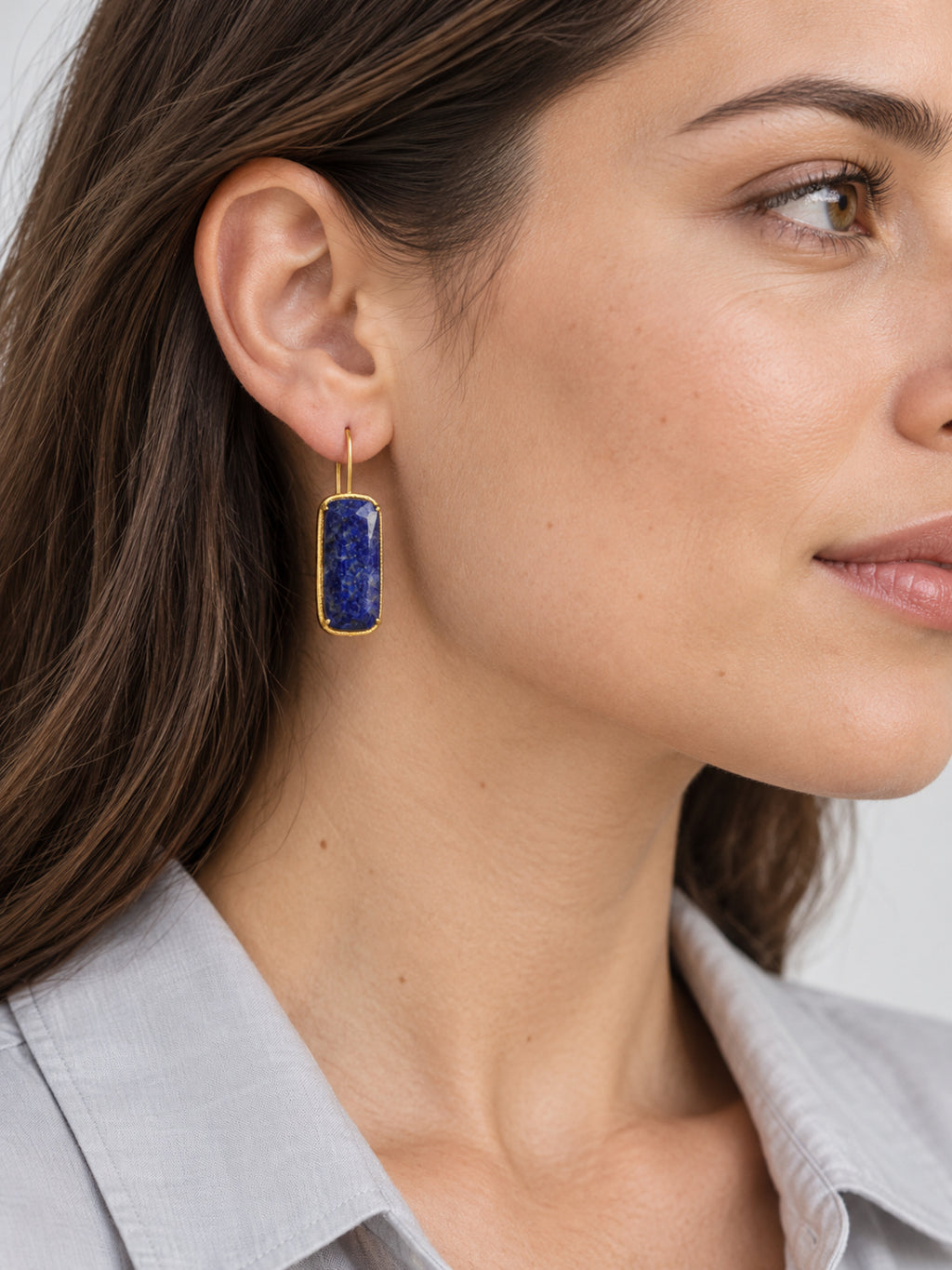 Siena Stone Earrings — worn view
