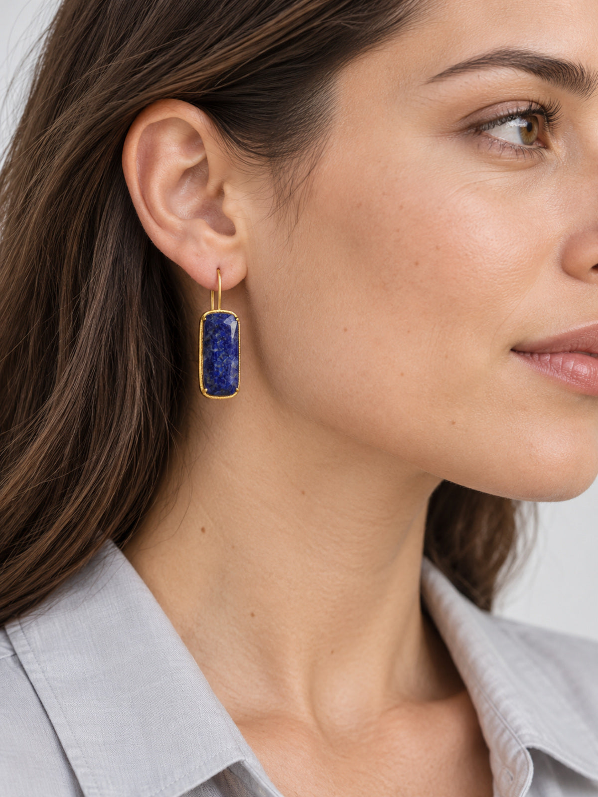Siena Stone Earrings — worn view