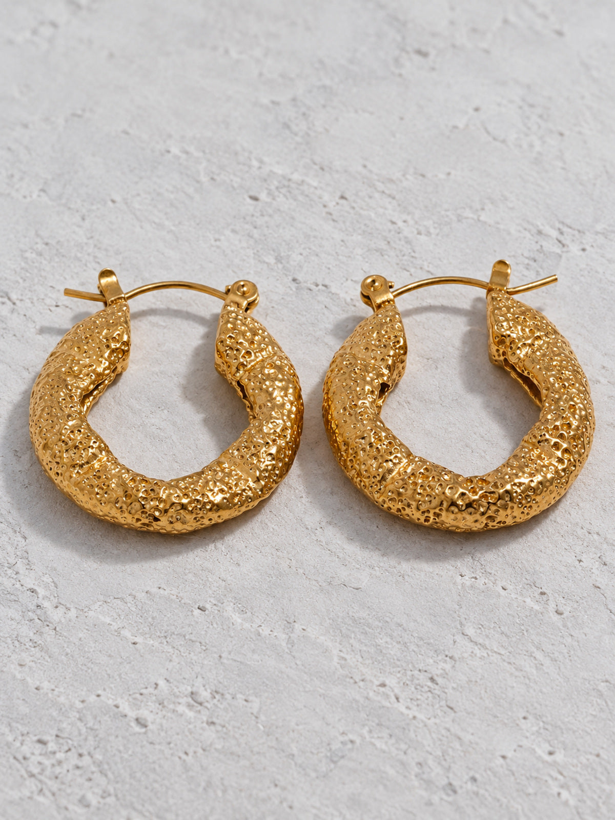 Vera Textured Hoops — neutral editorial product view