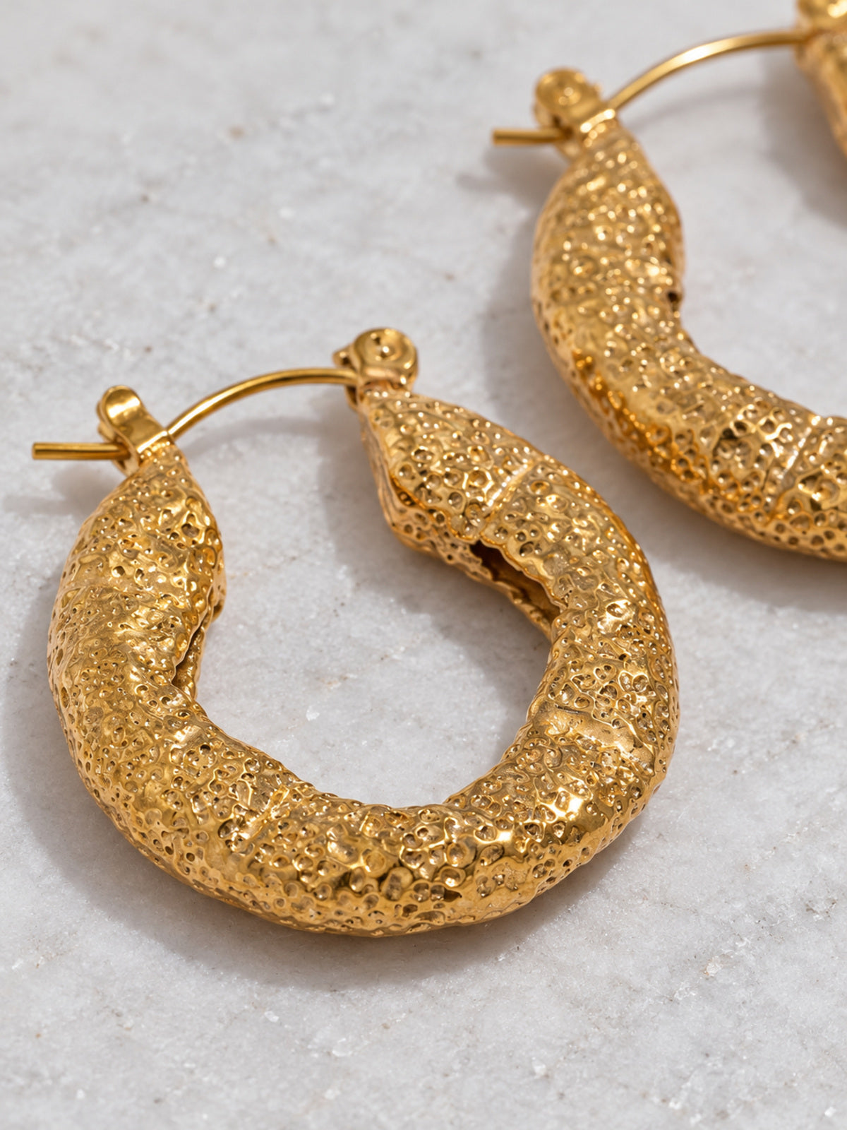 Vera Textured Hoops — detail view