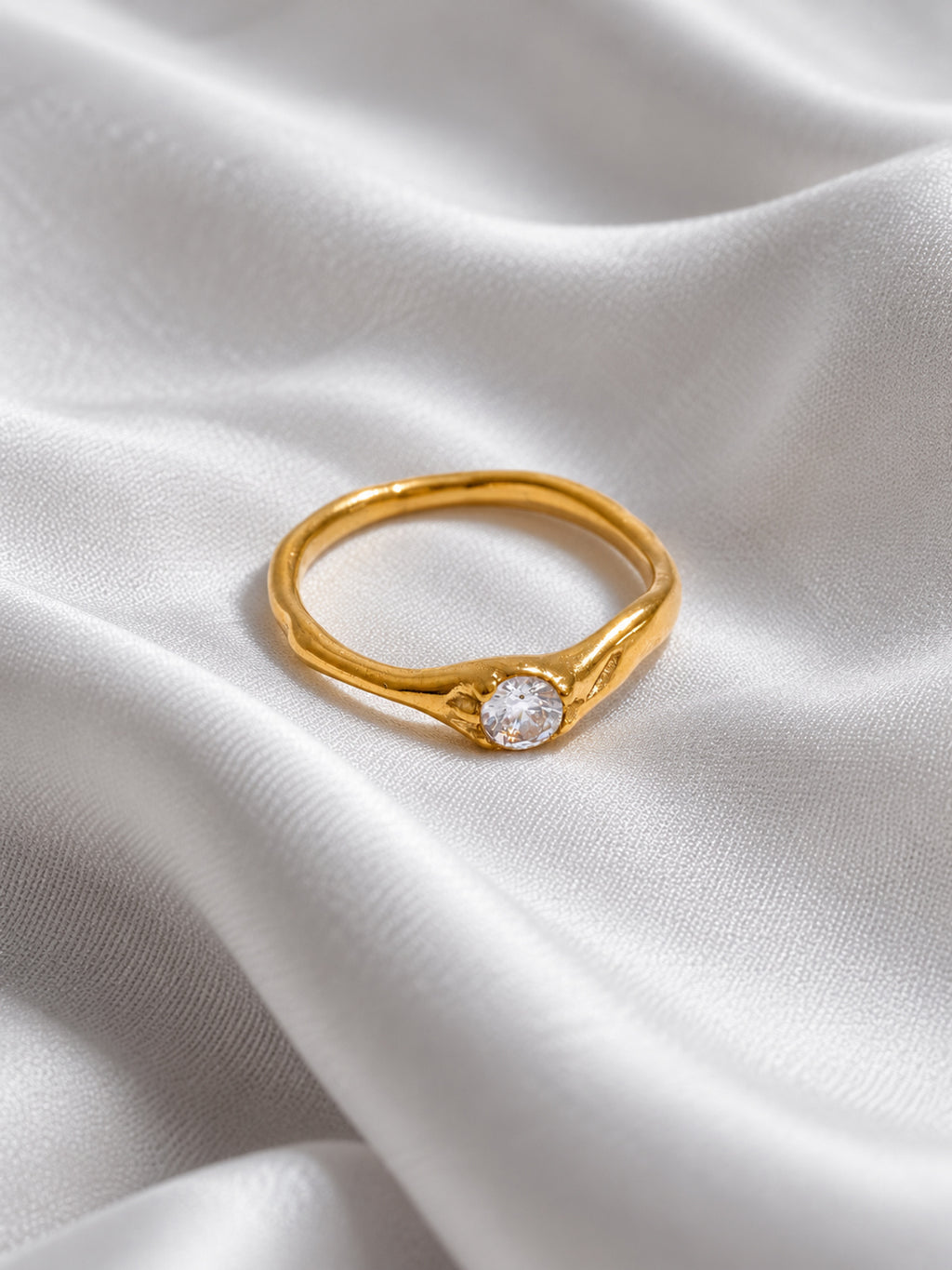 Whisper Zirconia Ring — editorial still life