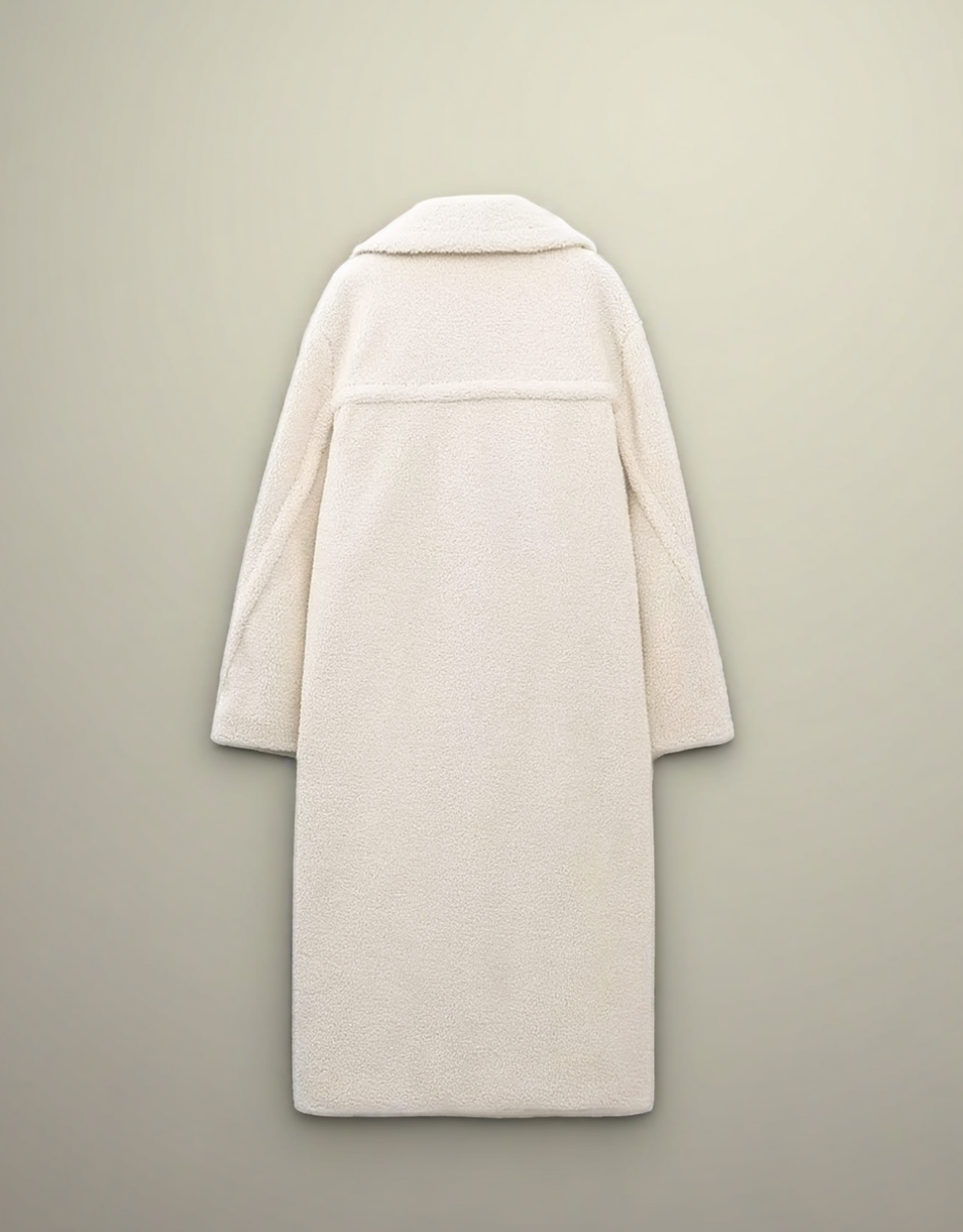 Manteau long femme laine en couleur crème, design élégant et confortable pour l'hiver