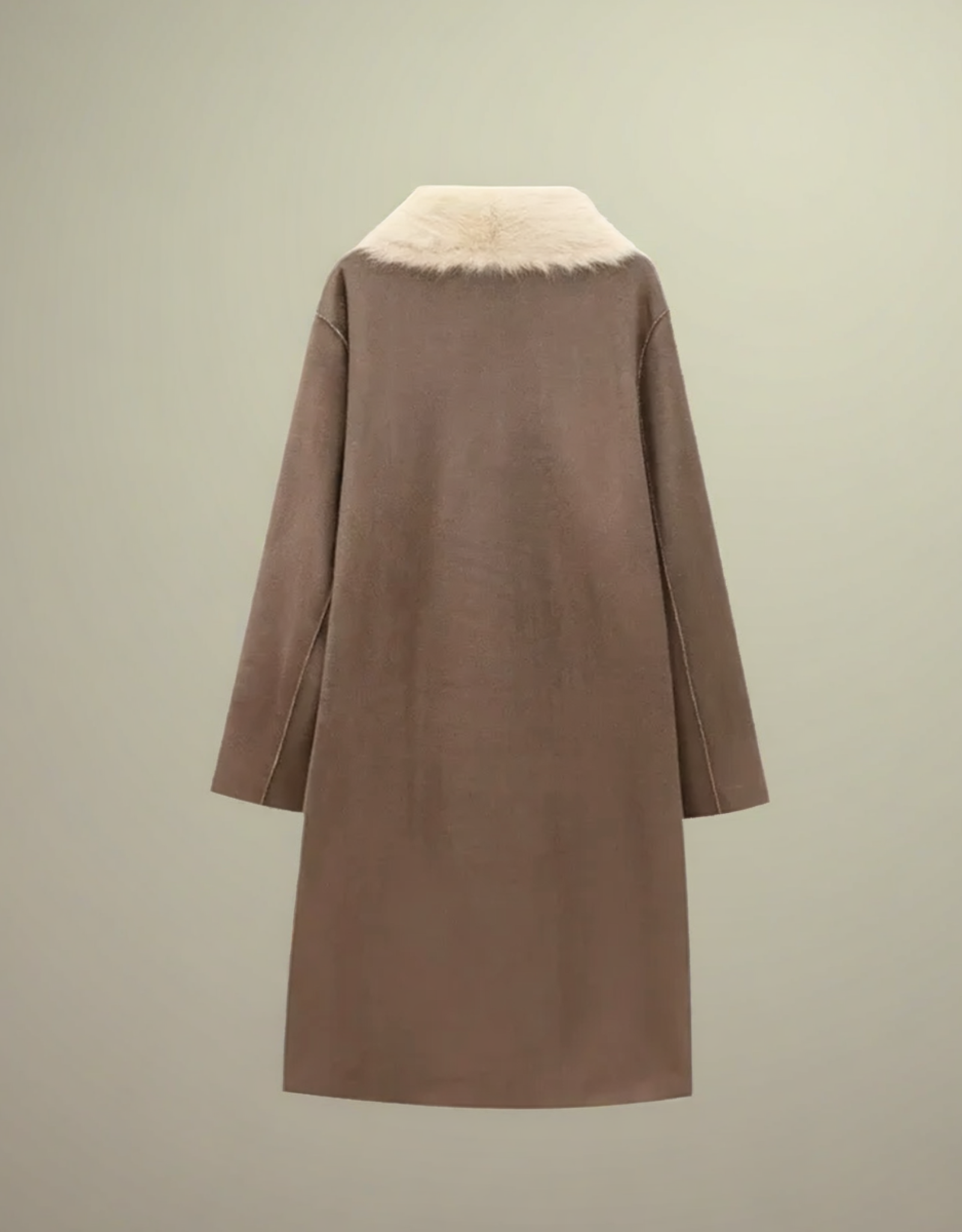 Manteau long réversible femme en velours avec col en fausse fourrure pour un style élégant