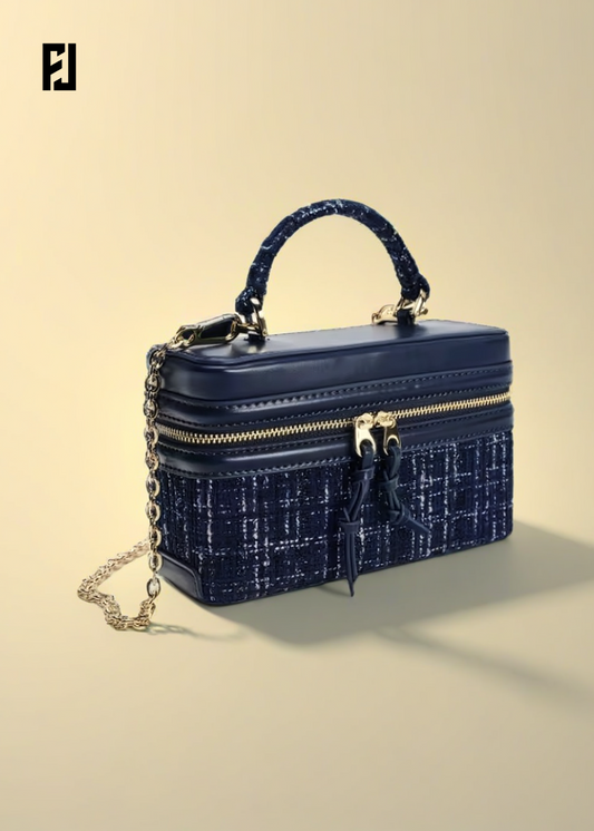 Élégant Sac à Main en Laine Vintage